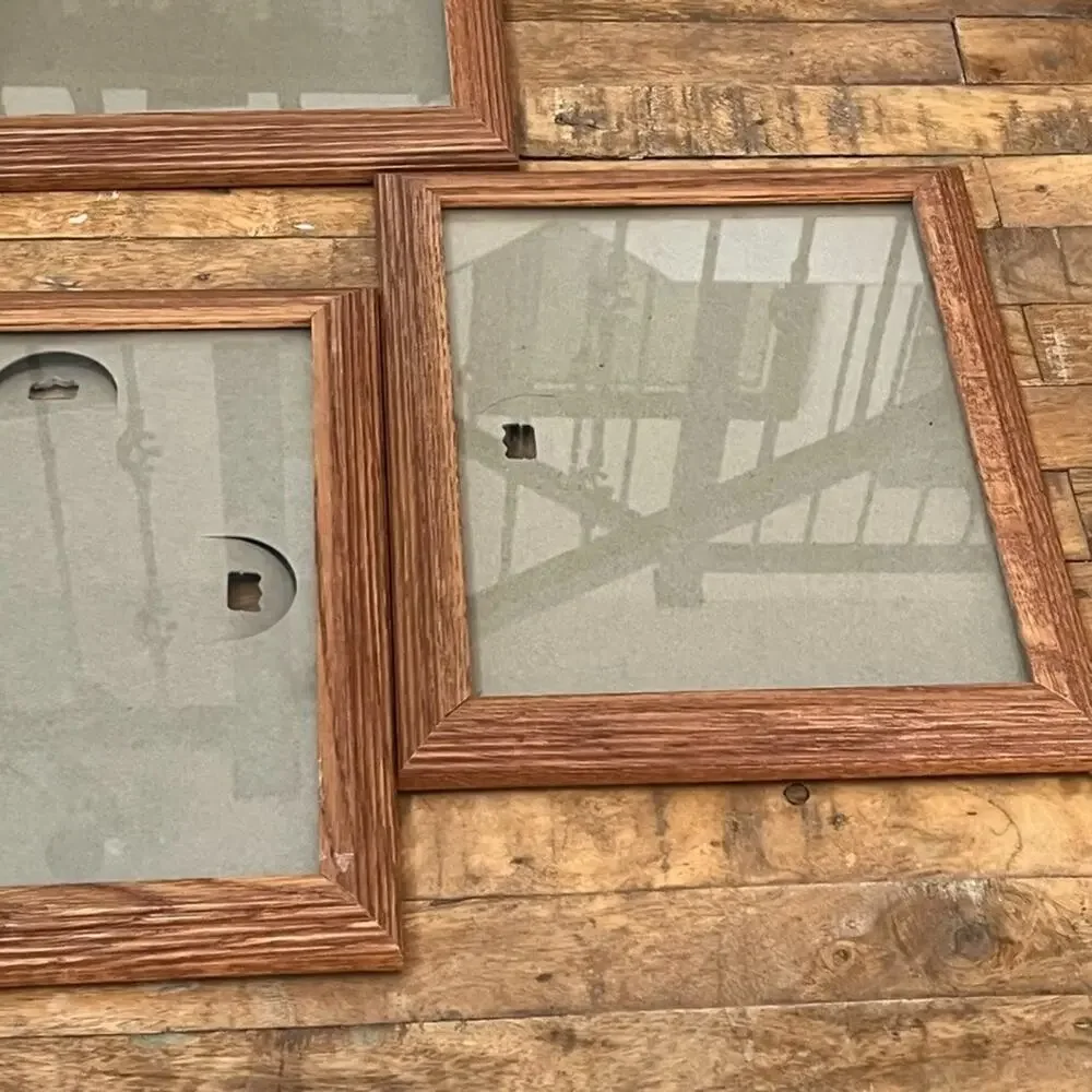 Rustic Wooden Rectangle Picture Frames Set of 3 8 x 11 in Classic Wood Grain